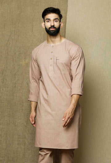 Beige  Cotton Kurta